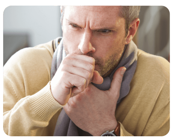 Image of man coughing